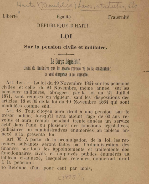 Loi de 1864 sur la pension civile et militaire